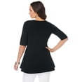 thumbnail image 3 of Jessica London Women's Plus Size Stretch Cotton Peplum Tunic, 3 of 5