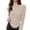 Beige, variant on Sweaters for Womens Slim Fit Crewneck Long Sleeve Shirts Fall Fashion Base Layer Pullover Ribbed Thermal Underwear Tops(Dark Gray, L)
