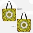 thumbnail image 2 of Wukai Yellow Mandala Print Reusable Grocery Bag Shopping Bags with Zipper Shoulder Shopping Handle Bag Suitable for Outdoor Convenient Daily Bag, 2 of 8