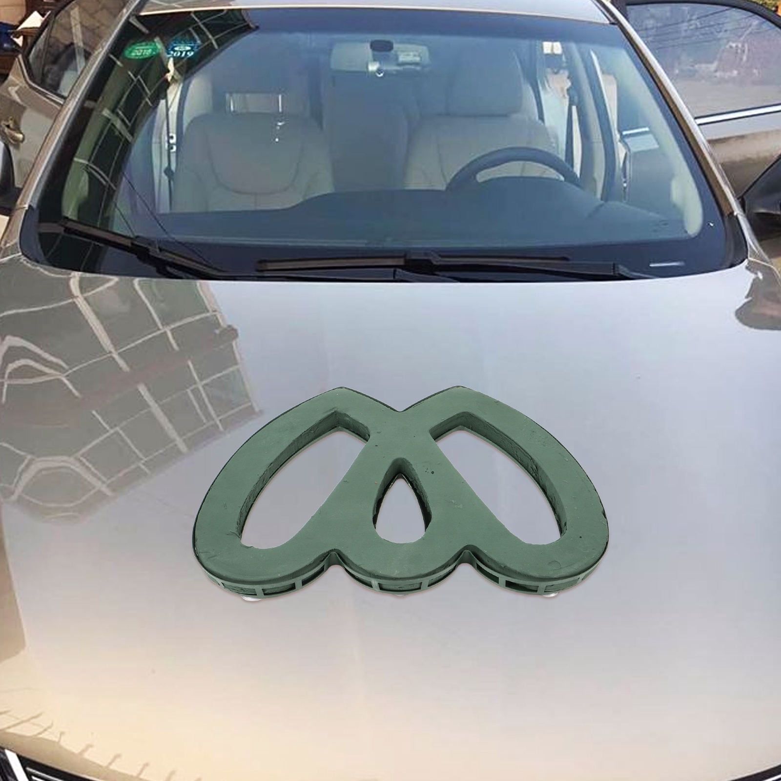 ADDHAT Green Floral Foam Heart Block for Wedding Car Decorations Practical Flower Mud