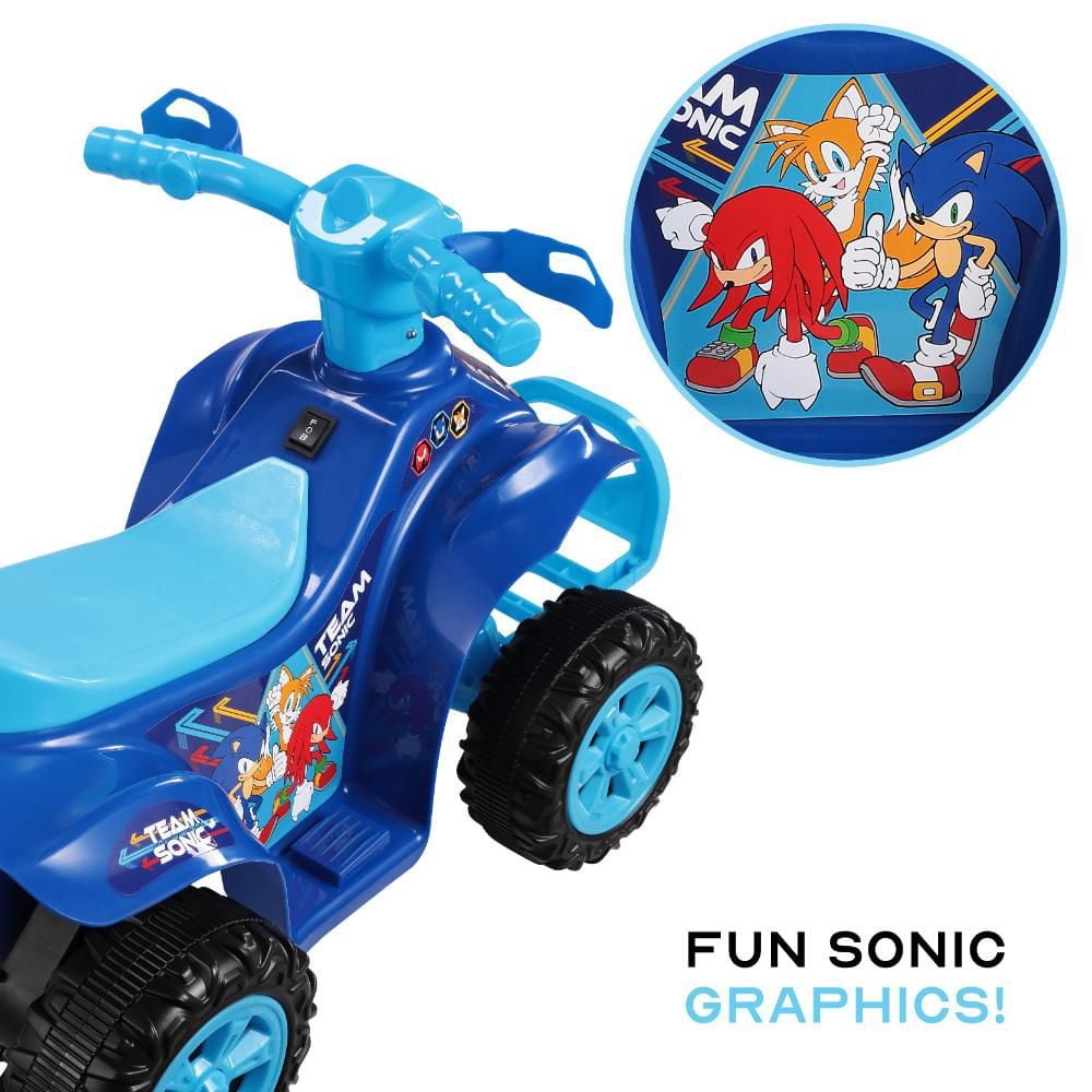 SONIC 6V QUAD ATV RIDE On/ TEAM/ BLU w/ LT BLU SEAT