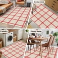 thumbnail image 6 of Area Rug 48×72in, Vintage Red Stripe Linen Style Floor Carpet Living Room Rug, Abstract Geometric Plaid Non-Slip Welcome Mat Indoor Rugs for Bedroom Dining Room, 6 of 9