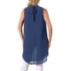 thumbnail image 3 of INSPIRAR CHIC Blusas sin mangas de gasa para mujer con cuello alto, lazo en la espalda, dobladillo asimétrico, camiseta de verano, S azul oscuro, 3 of 6