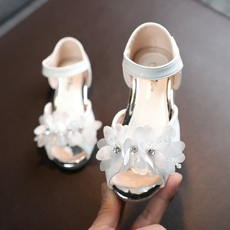 

Shoes Princess Toe Toddler Sandals Baby Girls Floral Leather Kids Peep Girl s shoes