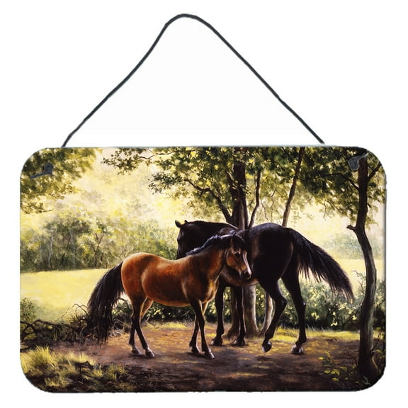 Carolines Treasures BDBA0055DS812 Horses by Daphne Baxter Wall or Door Hanging Prints  8x12 multicolor