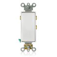 thumbnail image 1 of Leviton 202-05685-02W Interruptor Decora Plus Comercial Contacto Mantenido 1P Doble Tiro Centro Off 15A-120/277V, Alam Lateral y Post, Blanco, pack of/paquete de 1 Leviton NA, 1 of 5