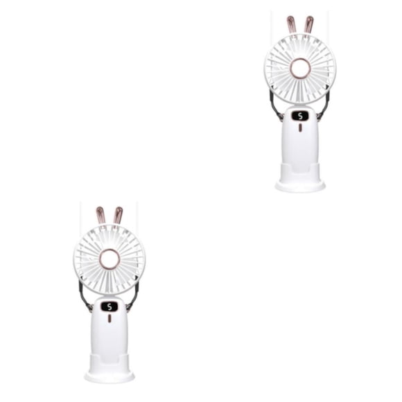 Wosthever ABS PP Ventilador portátil Pantalla digital Escritorio de mano Funcionamiento silencioso Motor sin escobillas Ventiladores de Type1 NO1