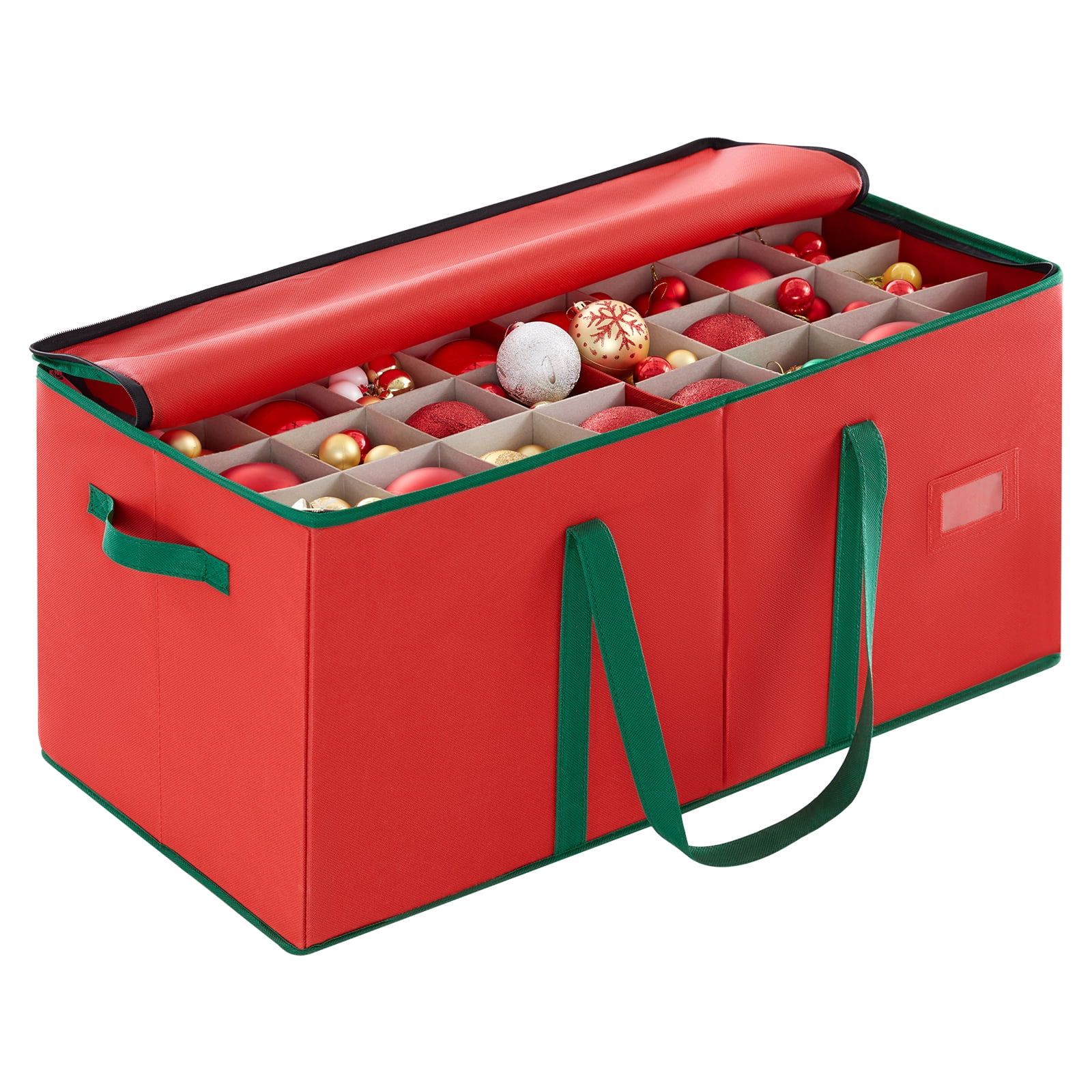 Lifewit Christmas Ornament Storage Container with Dual Zipper Closure