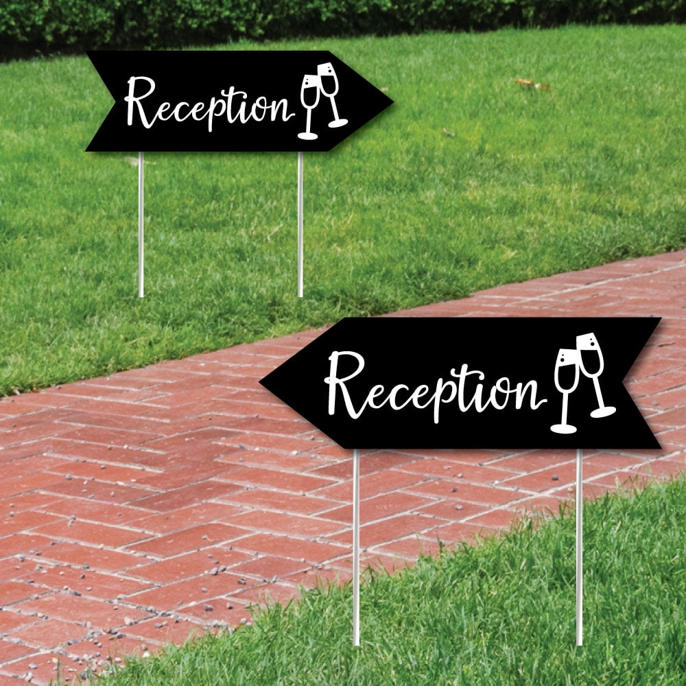 Big Dot Of Happiness Black Wedding Reception Signs Wedding Sign Arrow Double Sided Directional Yard Signs Set Of 2 Reception Signs Walmart Com Walmart Com