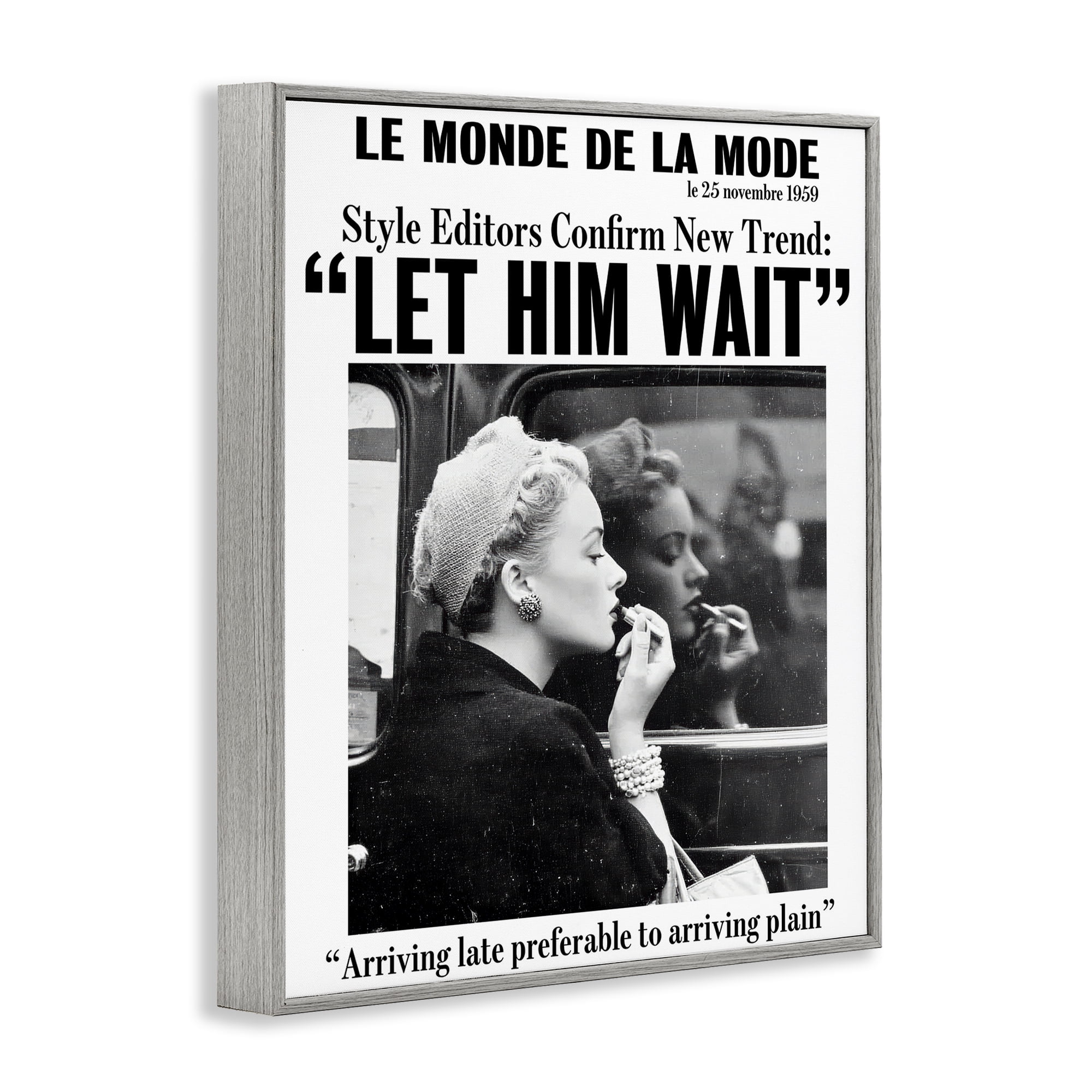 Stupell Industries Let Him Wait Advice Gray Framed Giclee Art, design by Annabelle Hall