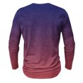 thumbnail image 4 of S-5X Mens Big and Tall T Shirts Long Sleeve Plus Size T-Shirts Button Crewneck Casual Pullover Slim-Fit Gradient Printed Basic Tees Tops, 4 of 4