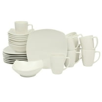Gibson Home Zen Buffet 24 Piece Plates and Bowls Porcelain Solid Color Dishes Ceramic Dinnerware Set - Hunter Green