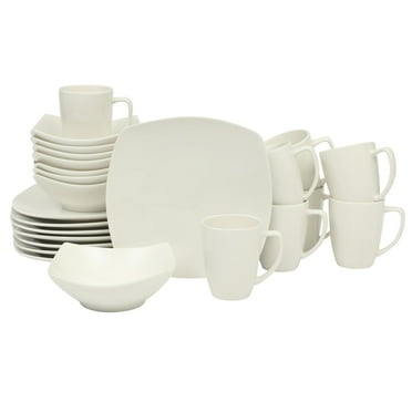 Gibson Home Zen Buffet 24 Piece Plates and Bowls Porcelain Solid Color Dishes Ceramic Dinnerware Set - Hunter Green