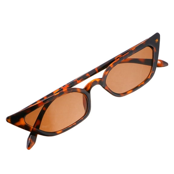 HOMEMAXS 2pcs Leopard Printing Fashion Sunglasses Small Frame Cat Eye Glasses UV Protection Glasses Delicate Eyewear Accessories