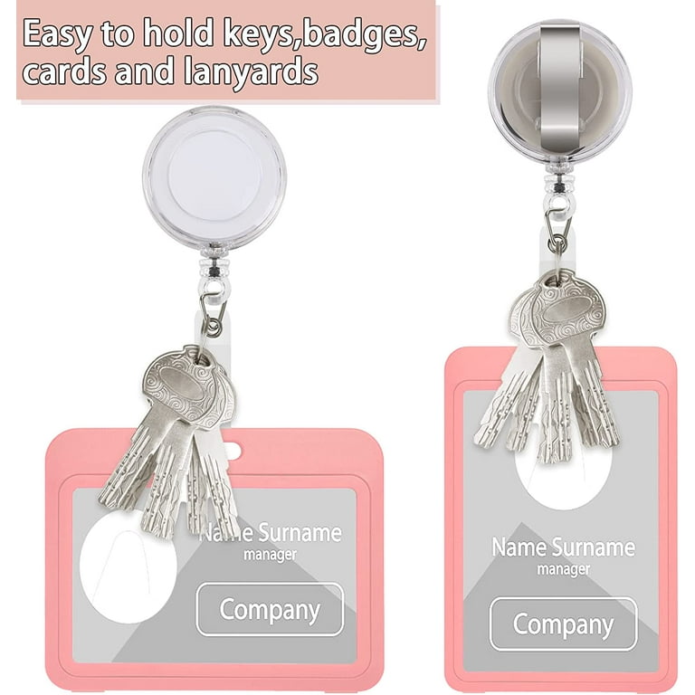 50 Pcs Retractable Badge Reel Clips Holder for Hanging ID Card