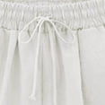 thumbnail image 5 of biudgviw Bermuda Shorts for Women Drawstring High Waisted Knee Length Shorts Cuffed Hem Plus Size Comfy Linen Shorts with Pockets, 5 of 5