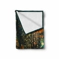 thumbnail image 2 of Night Soft Flannel Fleece Throw Blanket, Painting of Shopping Street City with Colorful Nightlife Abstract Brushstrokes Art, Cozy Plush for Indoor and Outdoor Use, 50" x 60", Multicolor, by Ambesonne, 2 of 6