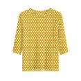 thumbnail image 5 of Gaukiv Womens Half Length Sleeve Tops Polka Dot Shirts Crew Neckline Blouses Yellow M, 5 of 6