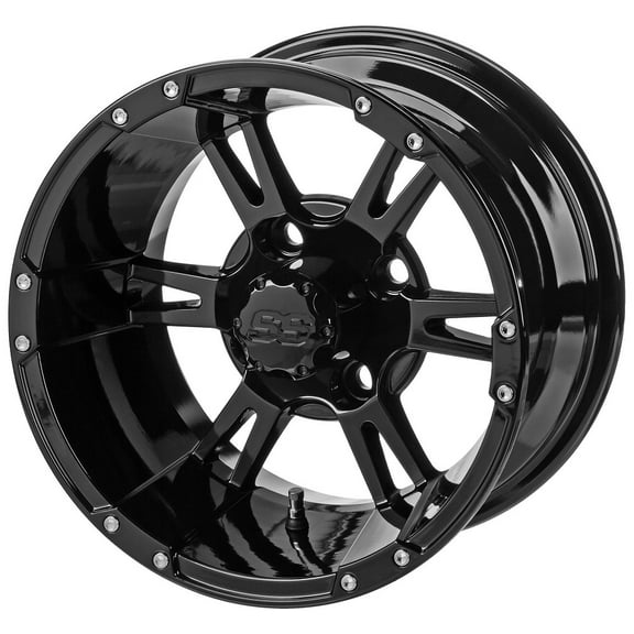 LSI Raptor 14x7 Golf Cart Wheel - Gloss Black 3 4 [14182X]