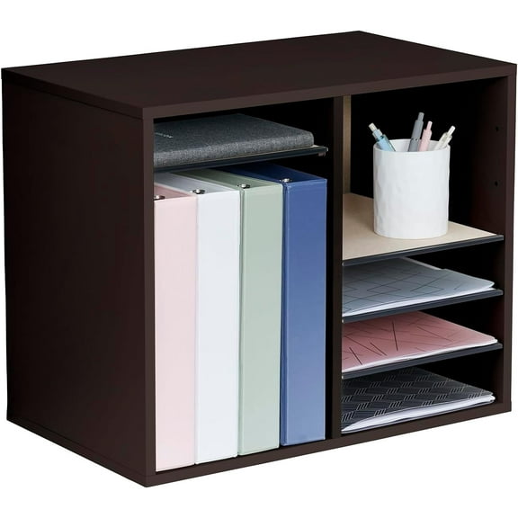 Literature Organizer, 12 Compartments, Office and Classroom Mailbox with Adjustable Shelves,Black