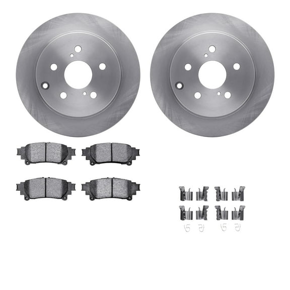Dynamic Friction Company Rear Brake Rotors with 5000 Advanced Brake Pads includes Hardware 6512-76524