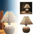 thumbnail image 2 of YUEVE Small Wicker Lamp Wicker Table Lamp Pleated Lampshade USB Vintage Bedside Lamp Farmhouse Lamps For Decoration For Kitchen Counter Necessities for New Home Cool Bedroom Lights Star Light, 2 of 6