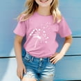 thumbnail image 2 of Gerichy Girls Graphic Print Dandelion Flower Print Tees Girl Round Neck Short Sleeve Funny T Shirts Top, 2 of 4