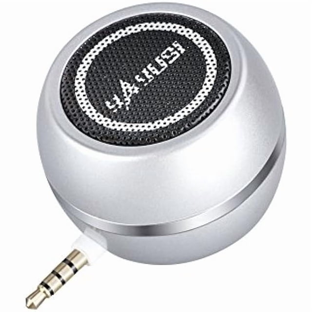 wonima44 Wireless Mini Speaker 3.5mm Aux Input Jack, 3W Portable Speaker for Cellphone Tablet Laptop, Silver