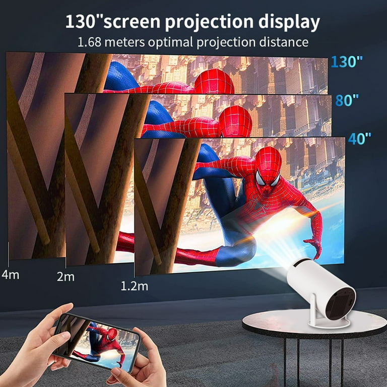 Mini Projector with WIFI 6 and Bluetooth, Portable Projector 4K