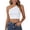 White, variant on uvwlwu Women's One-Shoulder Ruched Crop Top Sleeveless Slim-Fit Casual Going-Out Camisole,S