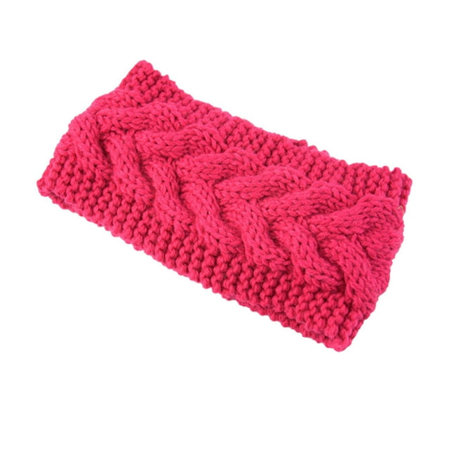Bandeau d'Hiver Élastique pour Femmes Accessoires de Cheveux pour Filles Protecteur Chaud Épais Cache-Oreilles Style Simple Accessoires de Cheveux pour Femmes Fuchsia