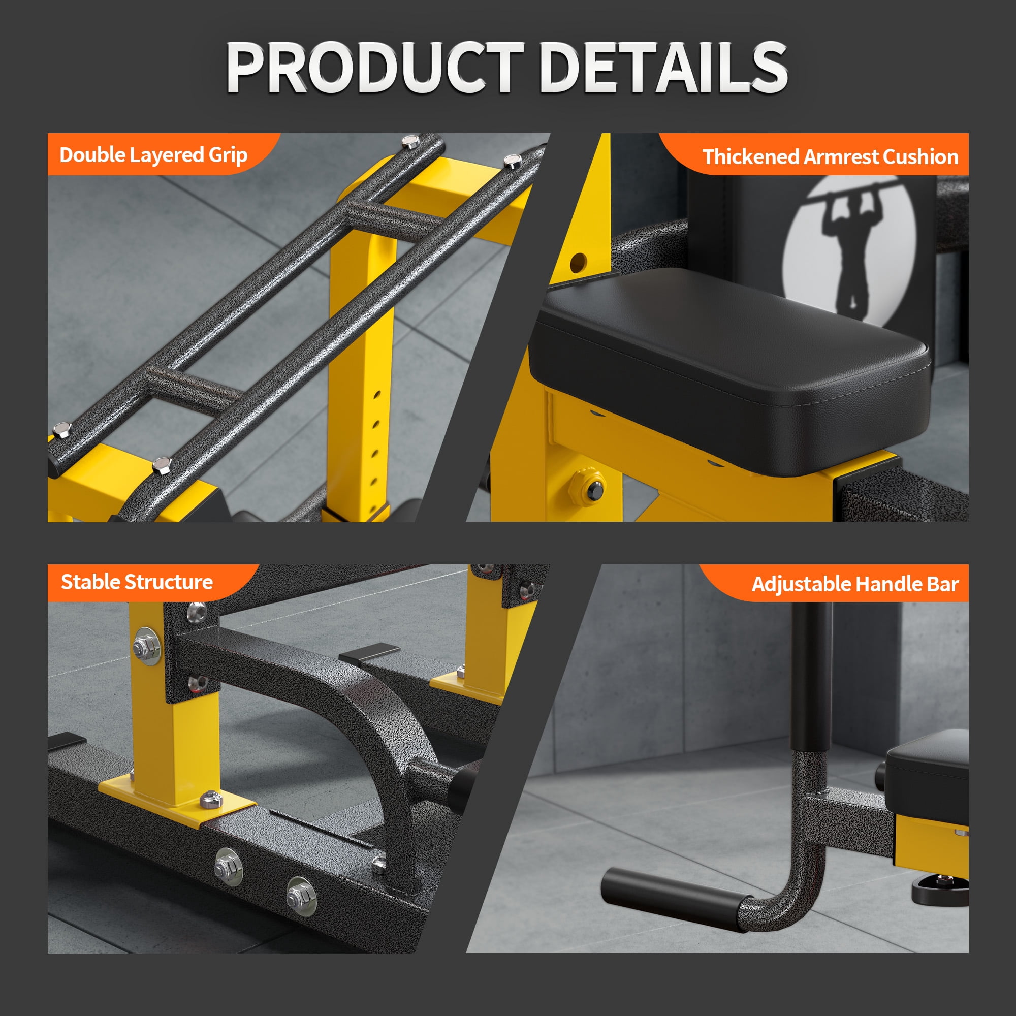 SogesPower Power Tower Dip Station Pull up Bar Stand with Adjustable Height, Multifuctional Training Equipment for Home Gym