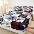 thumbnail image 3 of Manfei Sport Fitted Sheet Full, Baseball Game Bed Set, Black Gray 3-Piece, 1 Fitted Sheet and 2 Pillowcases, 3 of 6