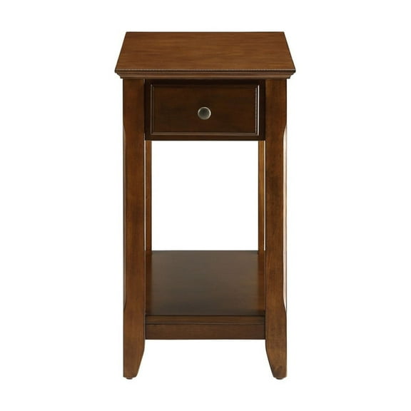 HomeRoots Furniture Side Table - Walnut - 23 x 13 x 22 in.
