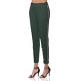 thumbnail image 1 of FashionOutfit Women's Solid with Striped Elastic Trim Side Detail High Waist Pant, 1 of 4