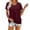 C538 Wine, variant on Gbsyewxs Womens Tops Crew Neck Short Sleeve Ruffle Solid Color Loose Summer T Shirts For Women Light Blue