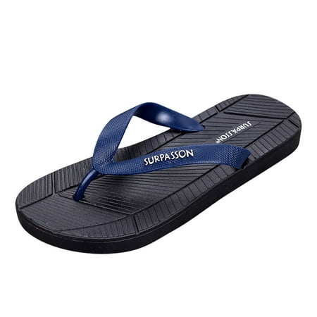 

Sandals Men Beach Bottom Flat Flip Flop Sandal Pu Blue 42