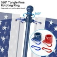 thumbnail image 5 of FIASON 1 Pack 5 FT Blue/White/Red Stainless Steel Tangle Free Wall-Mounted Flag Pole with Upgraded Bracket, Flag Pole Kit for Outside House, Residential or Commercial for American Flag (Without Flag), 5 of 6