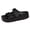 Black, variant on Women's Double Buckles Platform Slides Sandals Classic Casual Wide Width Open Toe Chunky Flat Comfortable Walking Slip on Slippers for Indoor Outdoor Waterproof Grey Size 8