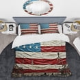thumbnail image 2 of Designart "Liberty and American Flag in Vintage Style II" Flag Bedding Covert Set - Floral Red Traditional Bed Set With 2 Shams, 2 of 5