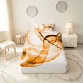 thumbnail image 4 of Manfei Abstract Artwork Twin Sheets, Gradient Bedding, Orange, Gray Reversible 3 Pieces1 Flat Sheet + 1 Fitted Sheet + 1 Pillowcase, 4 of 6