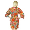 thumbnail image 4 of Bimba Women Bridesmaid Robe Floral Short Cotton Getting Ready Robes Red, 4 of 6