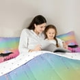 thumbnail image 5 of Castle Fairy Elegant Glitter Eyelash Bedding Comforter Set 2pcs for Teens Girls,Bling Makeup Twin Comforter Sets Microfiber,Abstract Gradient Breathable Bedding Set,Breathable Home Decor,Reversible, 5 of 8