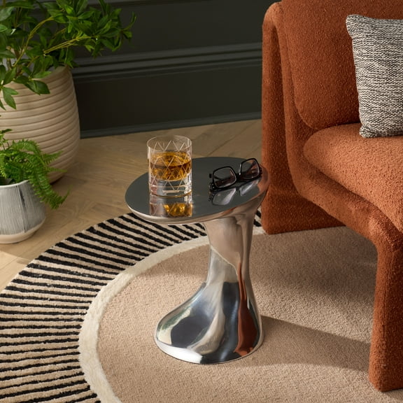 Safavieh Capery Modern Metal Oval End Table, Silver