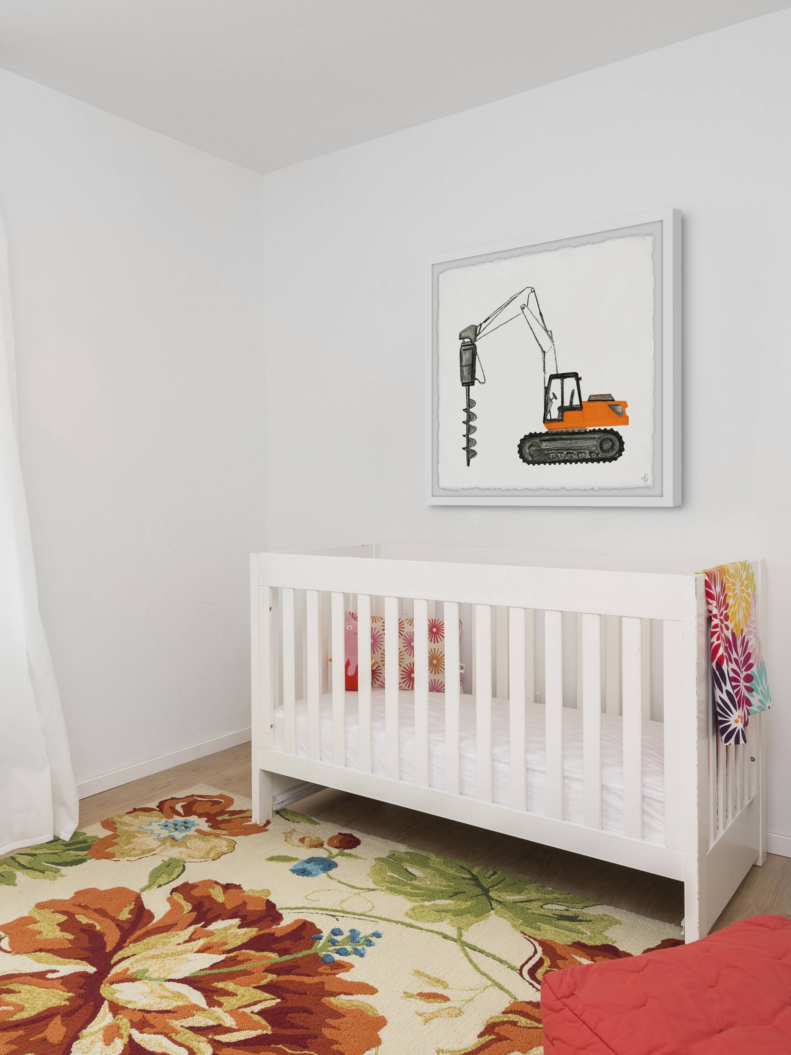Marmont Hill Drilling Truck Framed Wall Art, 12.00" x 1.50"