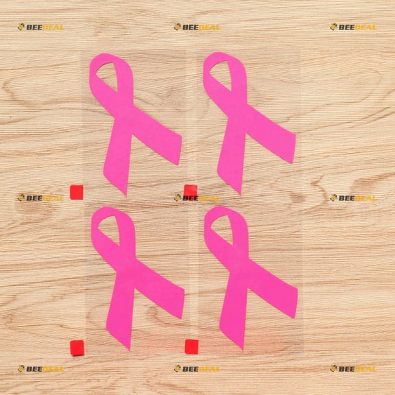 4 Pack 4" Pink Ribbon Symbol of Breast Cancer Awareness Decal Sticker Car Vinyl