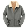 thumbnail image 2 of Coorders Womens Heavyweight Jacket with Pocket, Winter Women Sherpa Zip Fleece Lined Jackets ,Women's Plus Gray,Size XL, 2 of 8