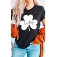 thumbnail image 3 of Lucky Clover White Shamrock Graphic Tee T-Shirt, 3 of 7