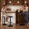 thumbnail image 3 of Black Bar Stools Set of 2, 360° Swivel Round Adjustable Counter Height Bar Stools, Industrial Backless Metal Bar Chairs for Kitchen Island with Footrest, 3 of 8