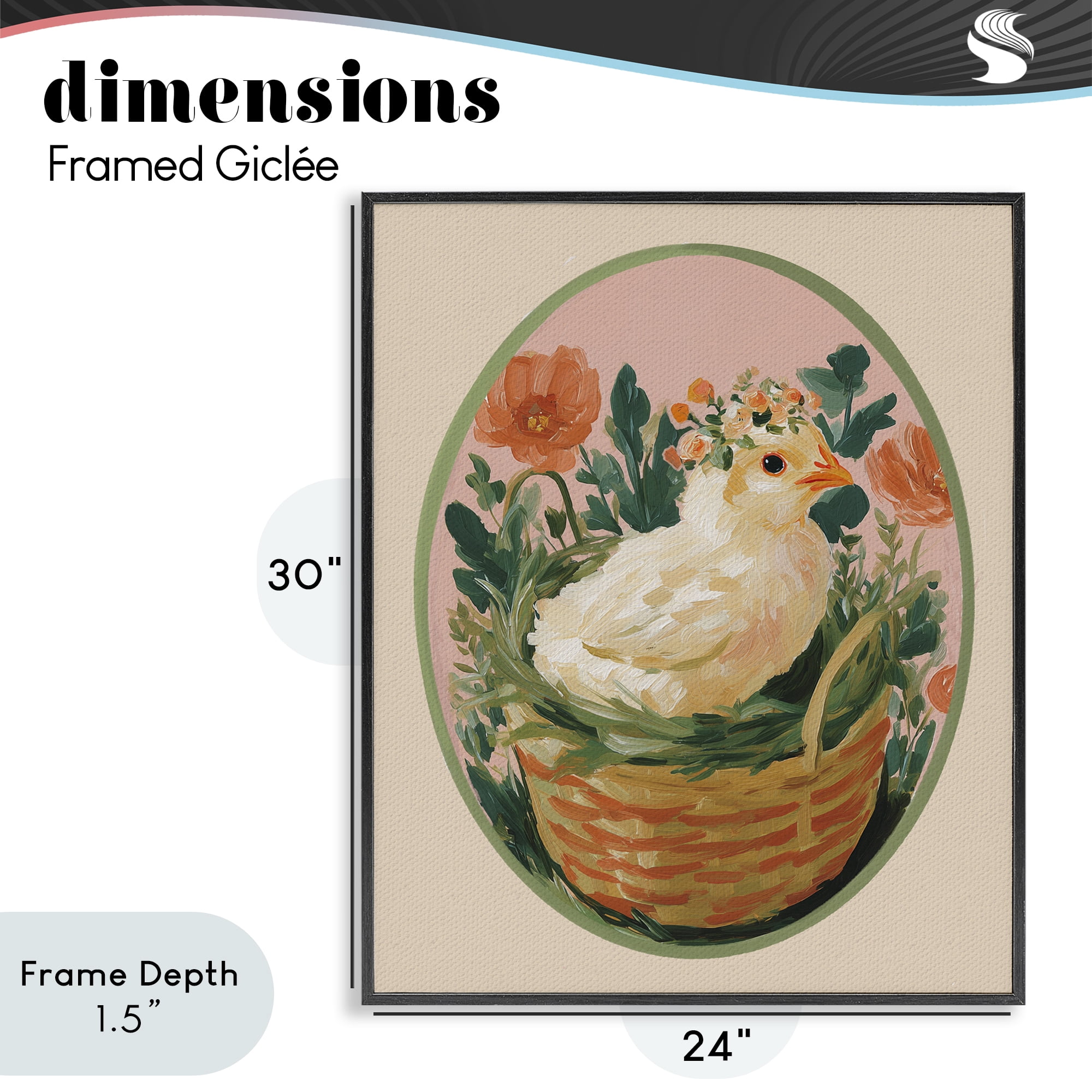 Stupell Industries Bloom Nest Chick Black Framed Giclee Art, design by Yen